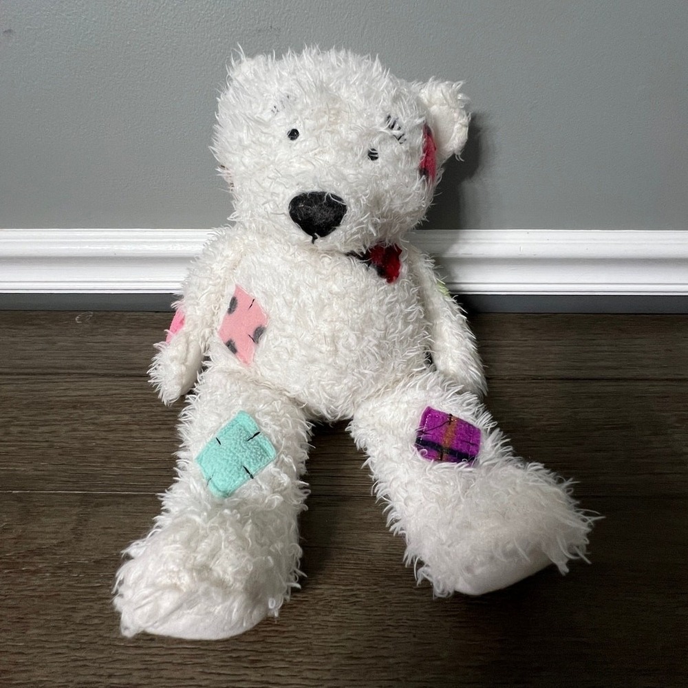 Fiesta Comfort Crew Cuzzie White Teddy Bear Patchwork Plush Trevor Romain L45073